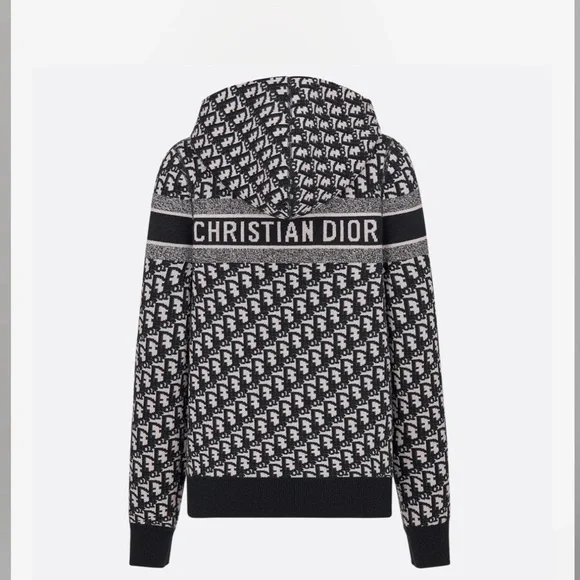 Dior Reversible Zipper Cardigan with Hood in Multicolor  Cashmere - Picture 2 of 15